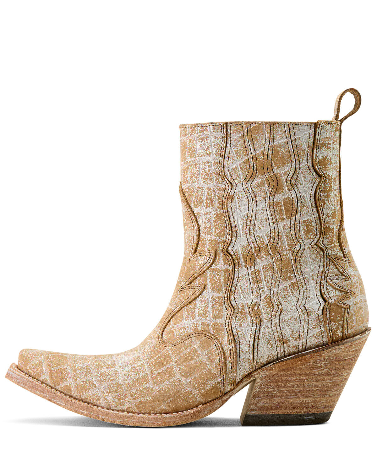 Image #3 - Ariat Women's Jade Crocodile Print Western Booties - Snip Toe, Tan, hi-res