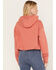 Wrangler Retro Women's Southwestern Print Logo Cropped Long Sleeve Hoodie, Red, hi-res
