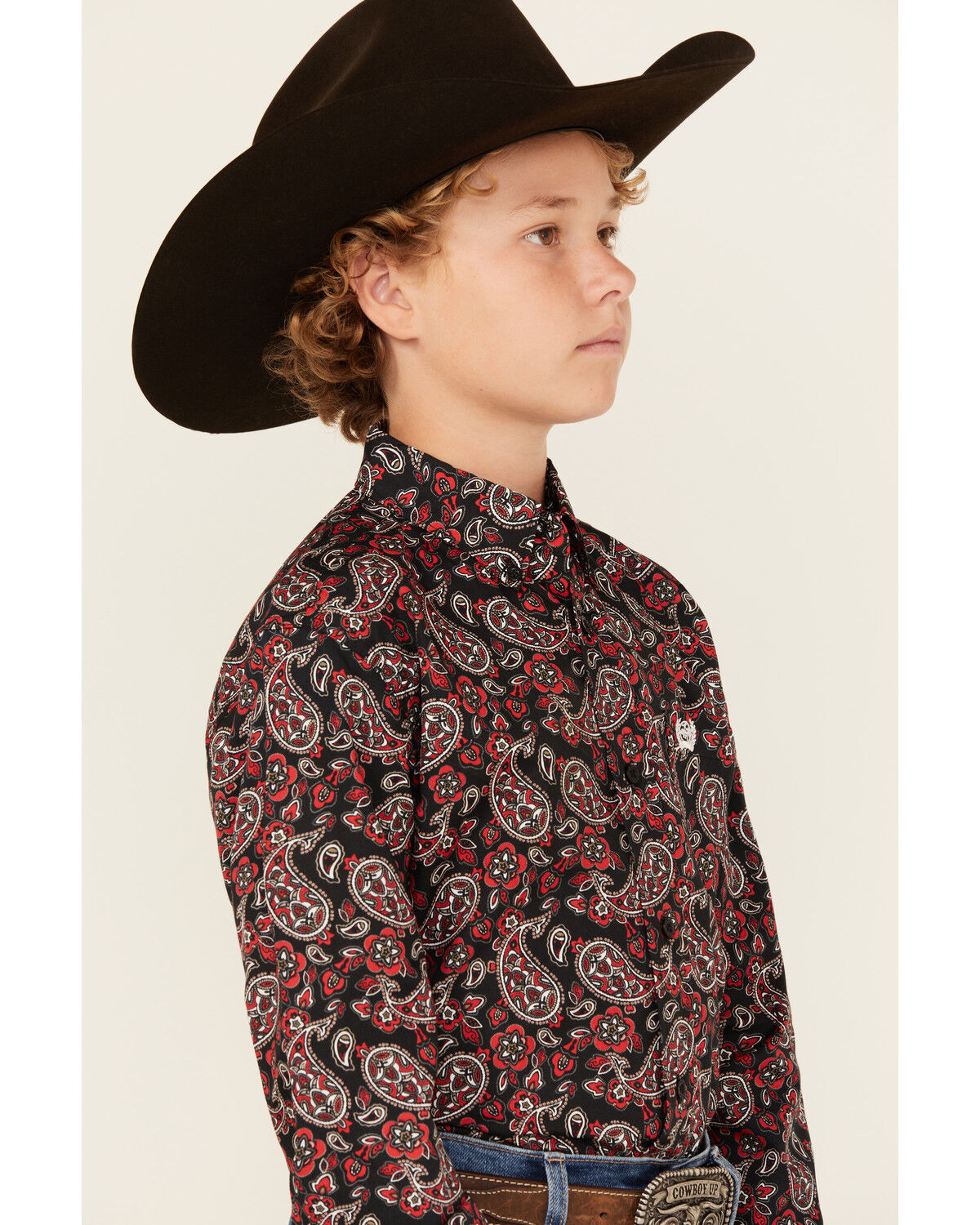 Image #2 - Cinch Boys' Paisley Print Long Sleeve Button-Down Western Shirt, , hi-res