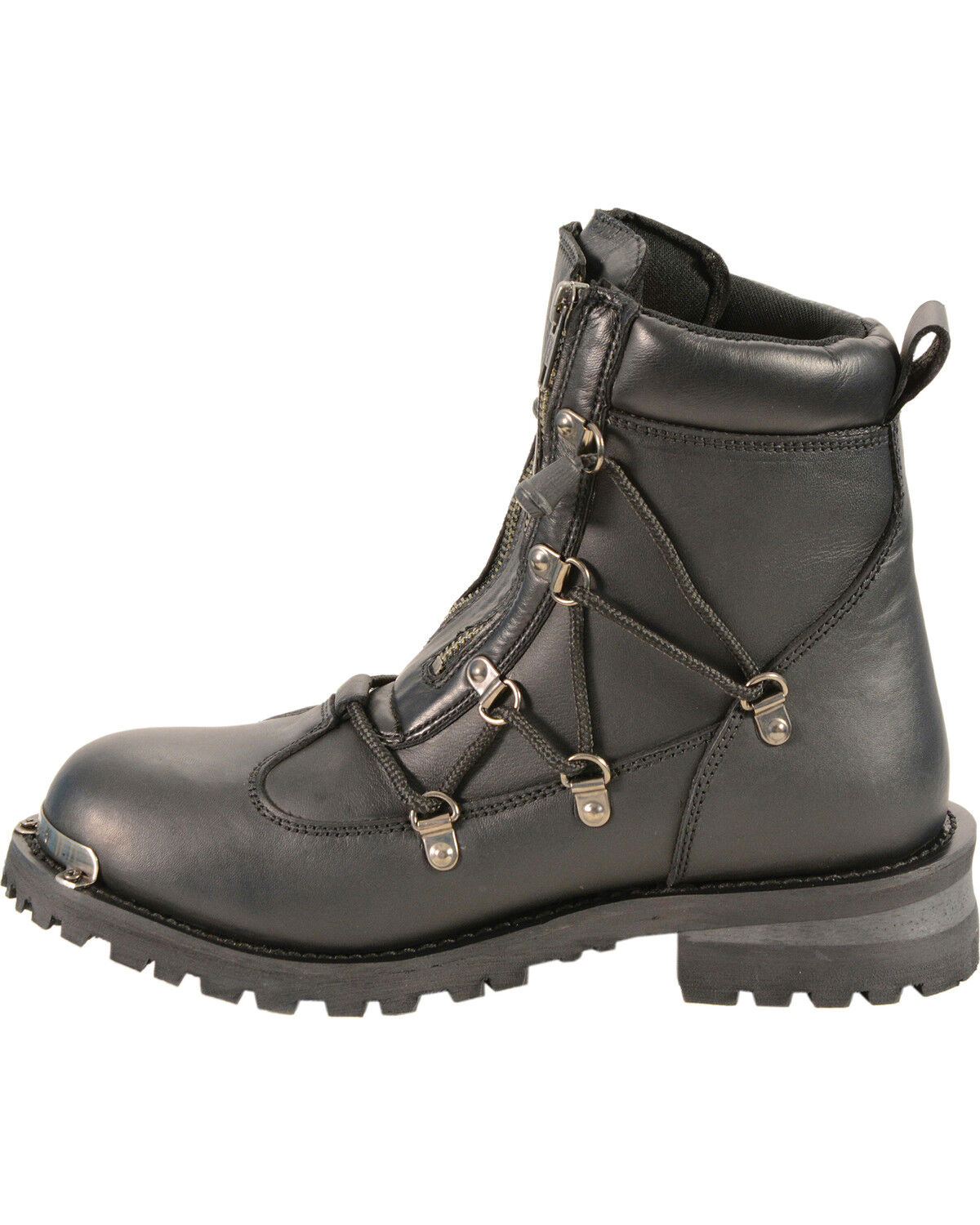Image #2 - Milwaukee Leather Women's Twin Zipper Boots - Round Toe, Black, hi-res