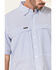 Panhandle Men's Light Blue Performance Geo Print Short Sleeve Button-Down Western Shirt , Blue, hi-res