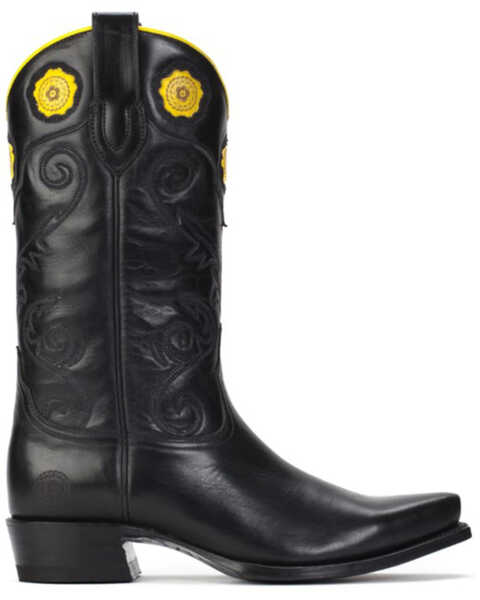 Ranch Road Boots Women's Rosette Floral Embroidered Western Boots - Snip Toe, Black, hi-res
