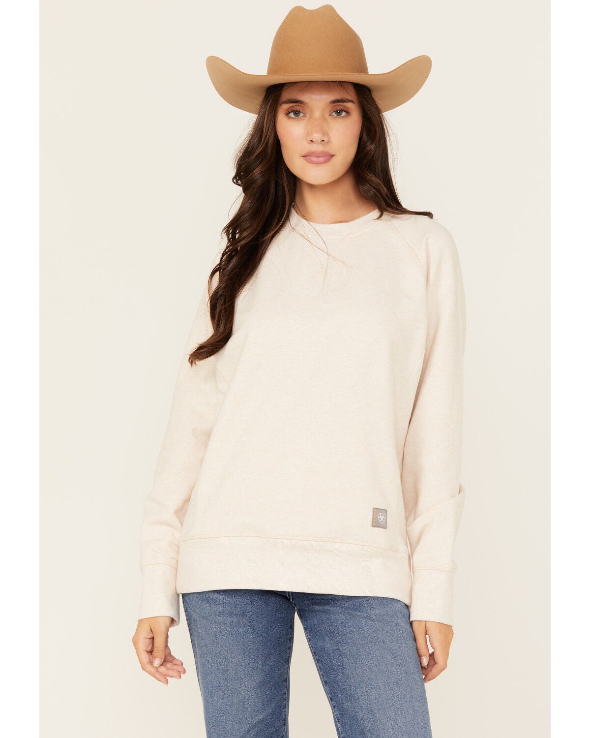 Ariat Women's Rebar Workman Wash Faced Sweatshirt, Light Pink, hi-res