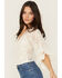 Image #2 - Shyanne Women's Wrap Front Long Sleeve Lace Top, Ivory, hi-res