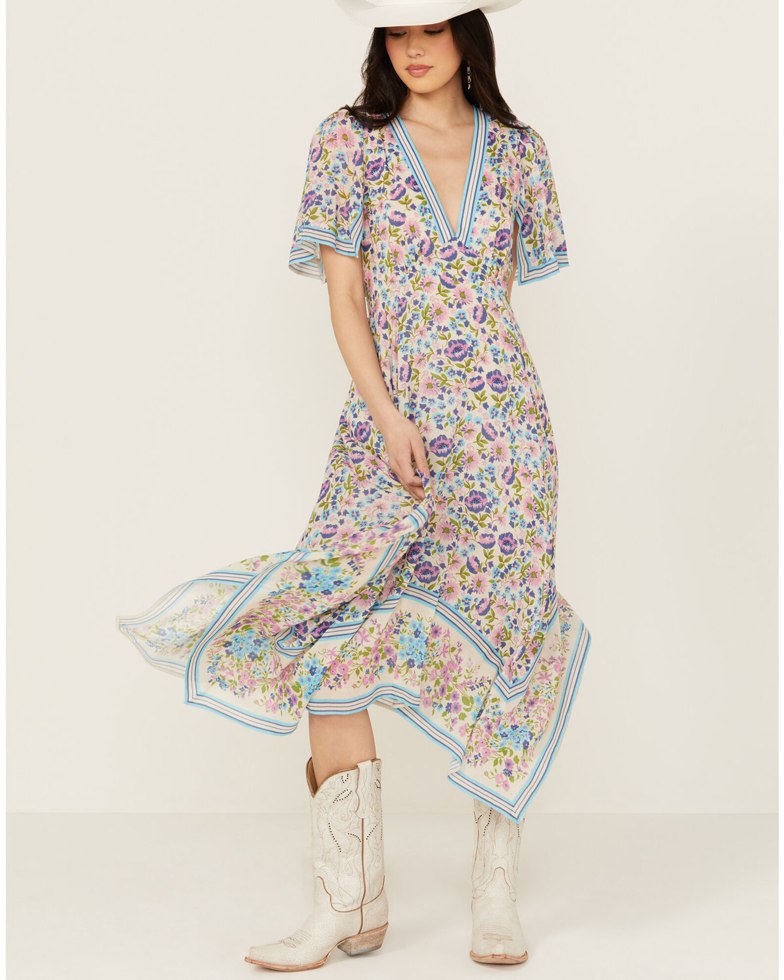 Short sleeve handkerchief dress deals