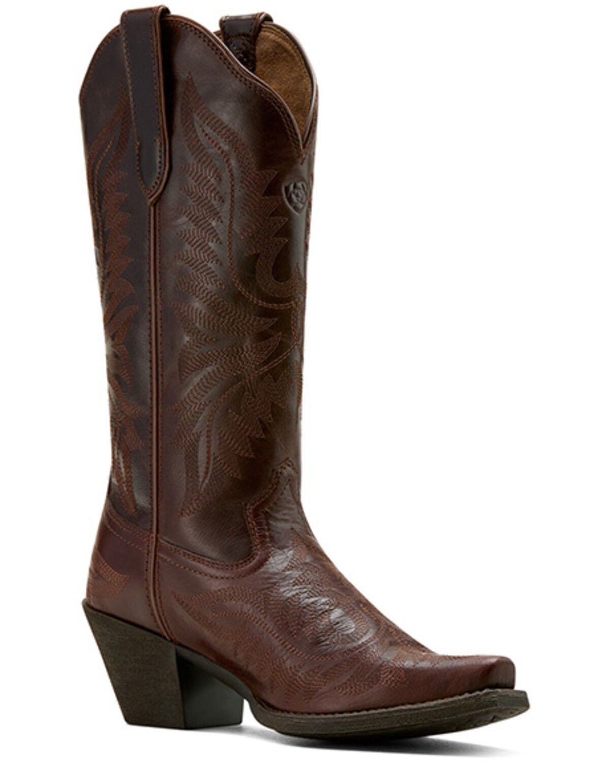 Ariat Women's Round Up Collins Western Boots - Snip Toe, Mahogany, hi-res