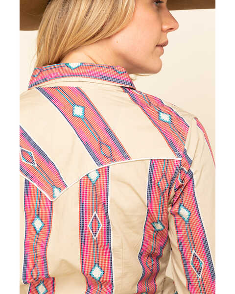 Image #5 - Wrangler Retro Women's Tan Southwestern Long Sleeve Western Shirt, , hi-res
