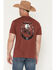 Image #1 - Hooey Men's Lucky Rider Short Sleeve Graphic T-Shirt, Burgundy, hi-res