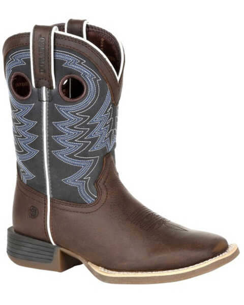 Image #1 - Durango Boys' Lil Rebel Pro Western Boots - Square Toe, Brown/blue, hi-res