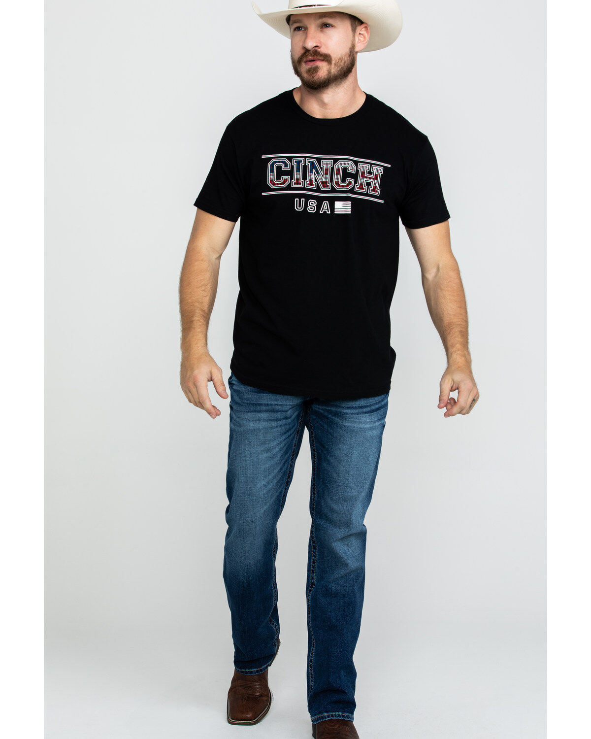 Image #6 - Cinch Men's Logo Flag Graphic T-Shirt, Black, hi-res