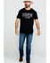 Cinch Men's Logo Flag Graphic T-Shirt , Black, hi-res