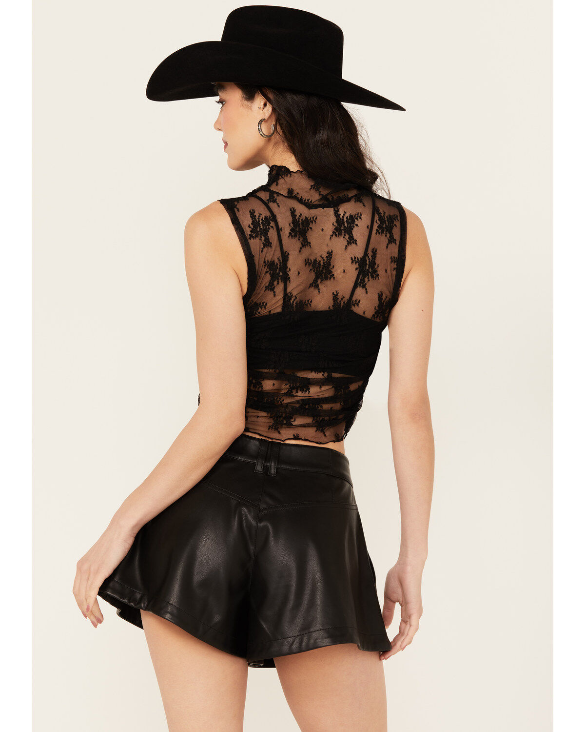 Image #4 - Free People Women's Nice Try Mesh Floral Muscle Tank, Black, hi-res