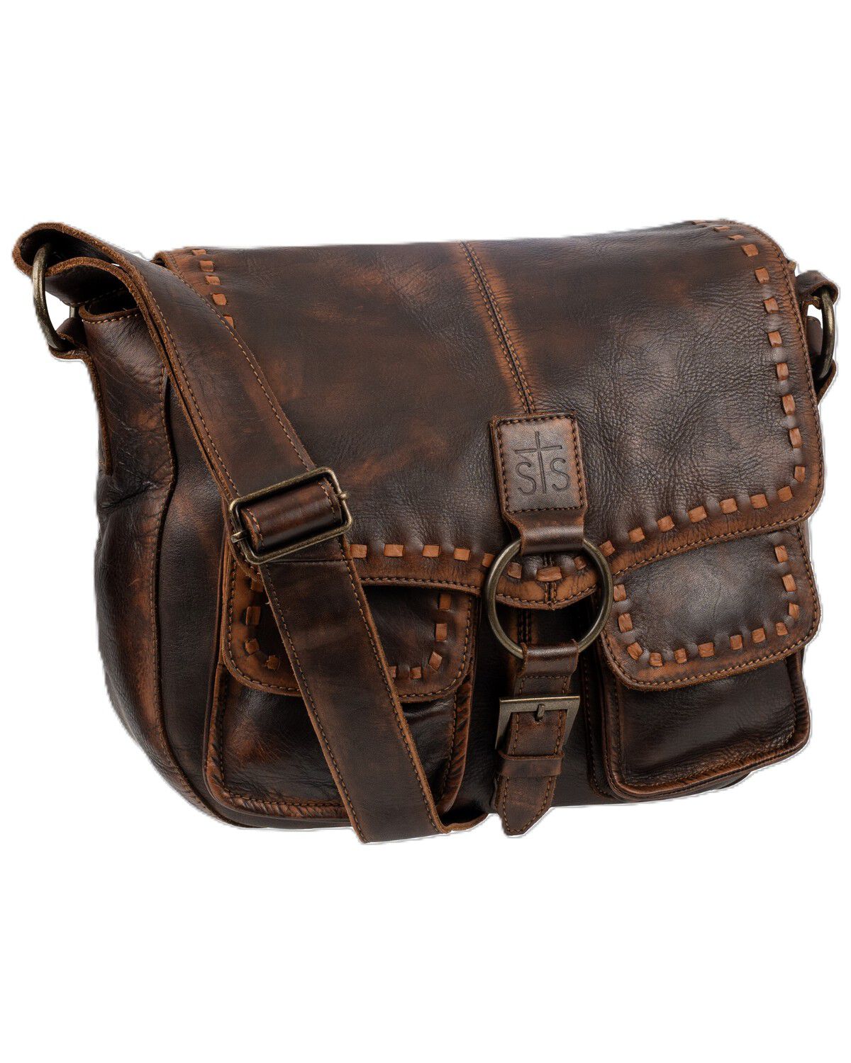 Image #2 - STS Ranchwear by Carroll Women's Bandera Saddle Hobo Crossbody Purse, Chocolate, hi-res
