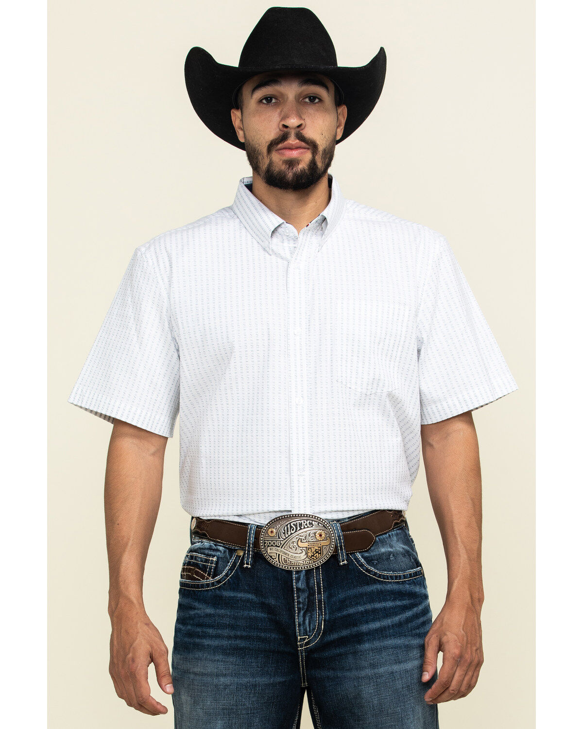 Image #1 - Cody James Core Men's Weekend Warrior Striped Short Sleeve Western Shirt, , hi-res