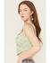 Image #2 - Rock & Roll Denim Women's Sleeveless Eyelet Corset Style Top, Jade, hi-res