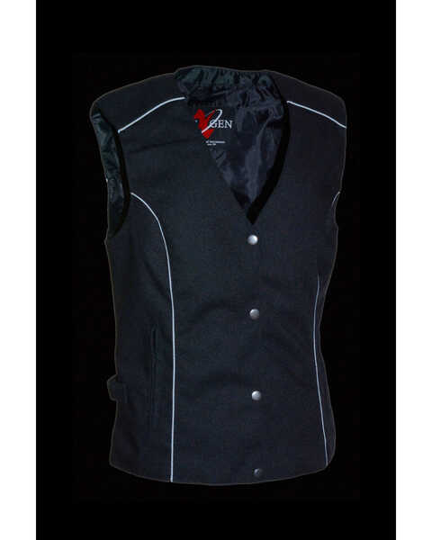 Milwaukee Leather Women's Textile Jacket w/ Stud & Wings Detailing - 3X , Black, hi-res