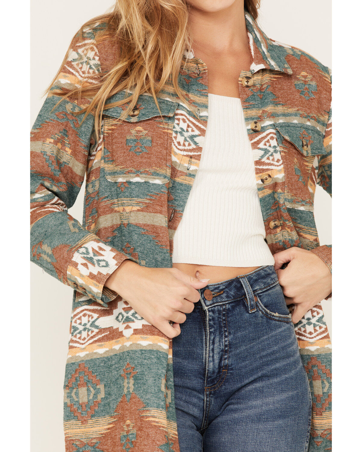 Image #3 - Shyanne Women's Southwestern Print Duster Shacket, , hi-res