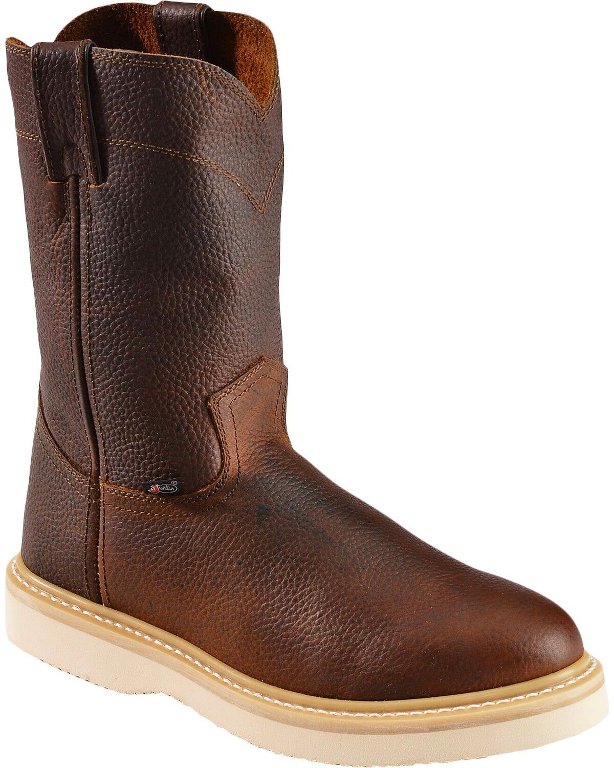 pull on wedge sole work boots