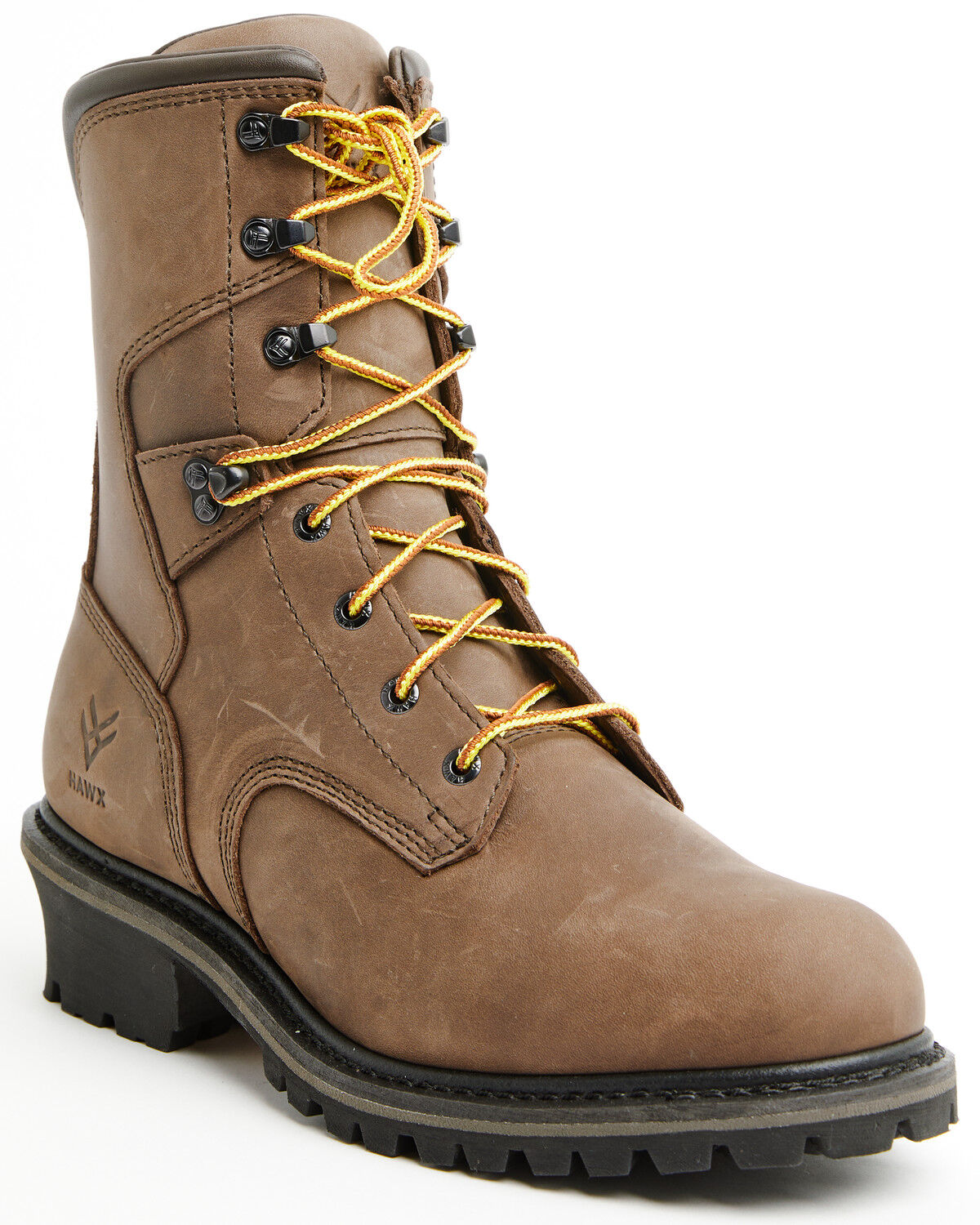 Image #1 - Hawx Men's 8" Logger Lace-Up Waterproof Work Boot - Soft Toe, Chocolate, hi-res