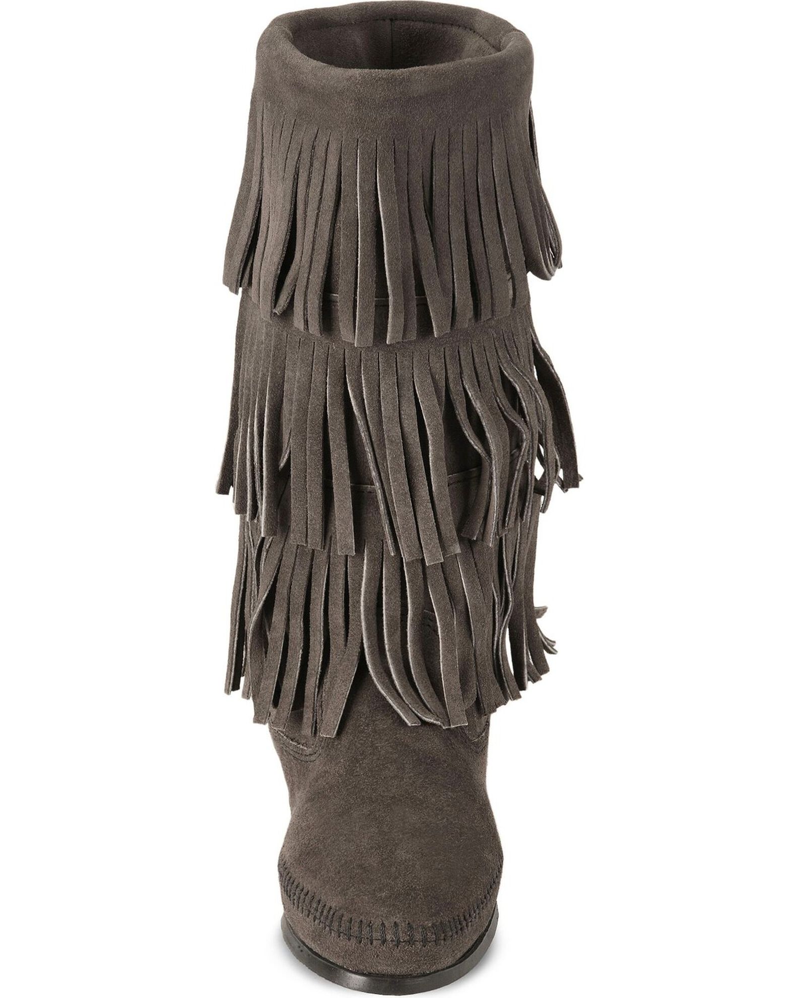 Minnetonka 3 Layer Fringe 5 Women s Grey