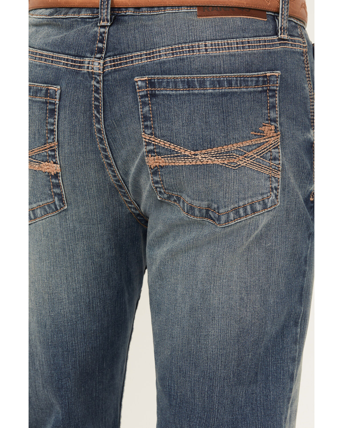 Image #4 - RANK 45® Men's Sidewinder Wash Ambush Slim Straight Performance 4-Way Stretch Denim Jeans, Blue, hi-res