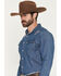 Image #2 - Pendleton Men's Dark Wash Gambler Long Sleeve Snap Denim Western Shirt, Dark Wash, hi-res