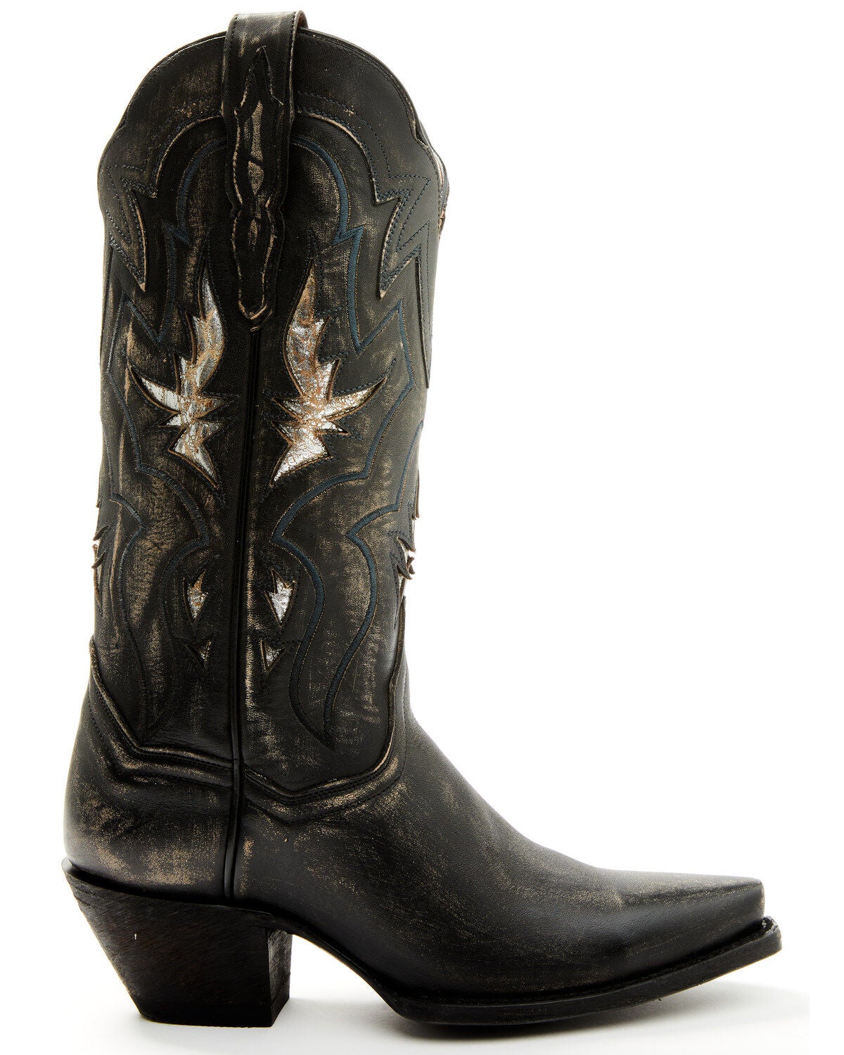 Dan Post Rustic Ridge Brown Leather Zipper Snip Toe Western Cowgirl Boots