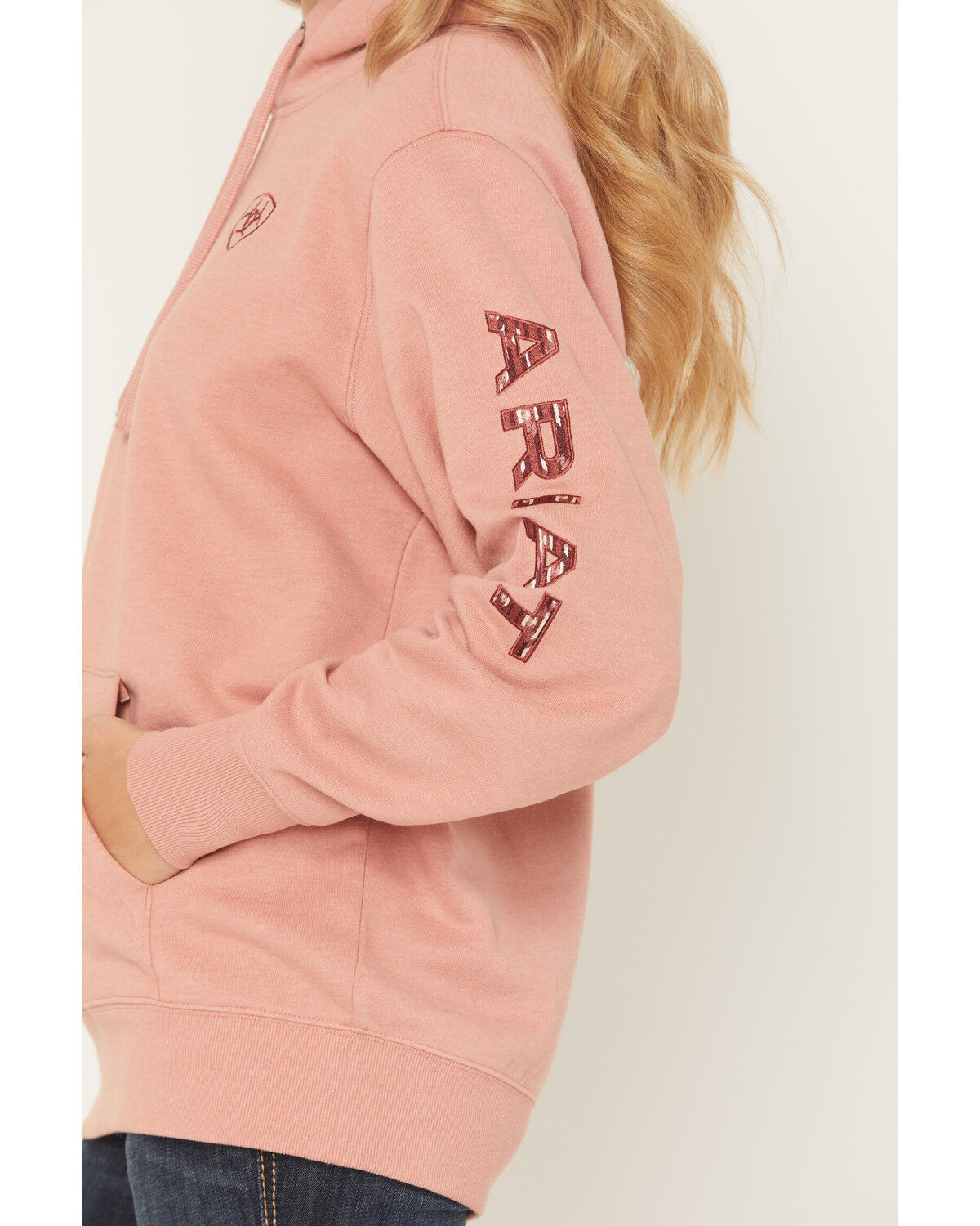 Image #3 - Ariat Women's Boot Barn Exclusive Southwestern Print Logo Hoodie, Pink, hi-res