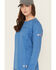 Image #2 - Ariat Women's FR Air Crew Long Sleeve Work Tee, Medium Blue, hi-res