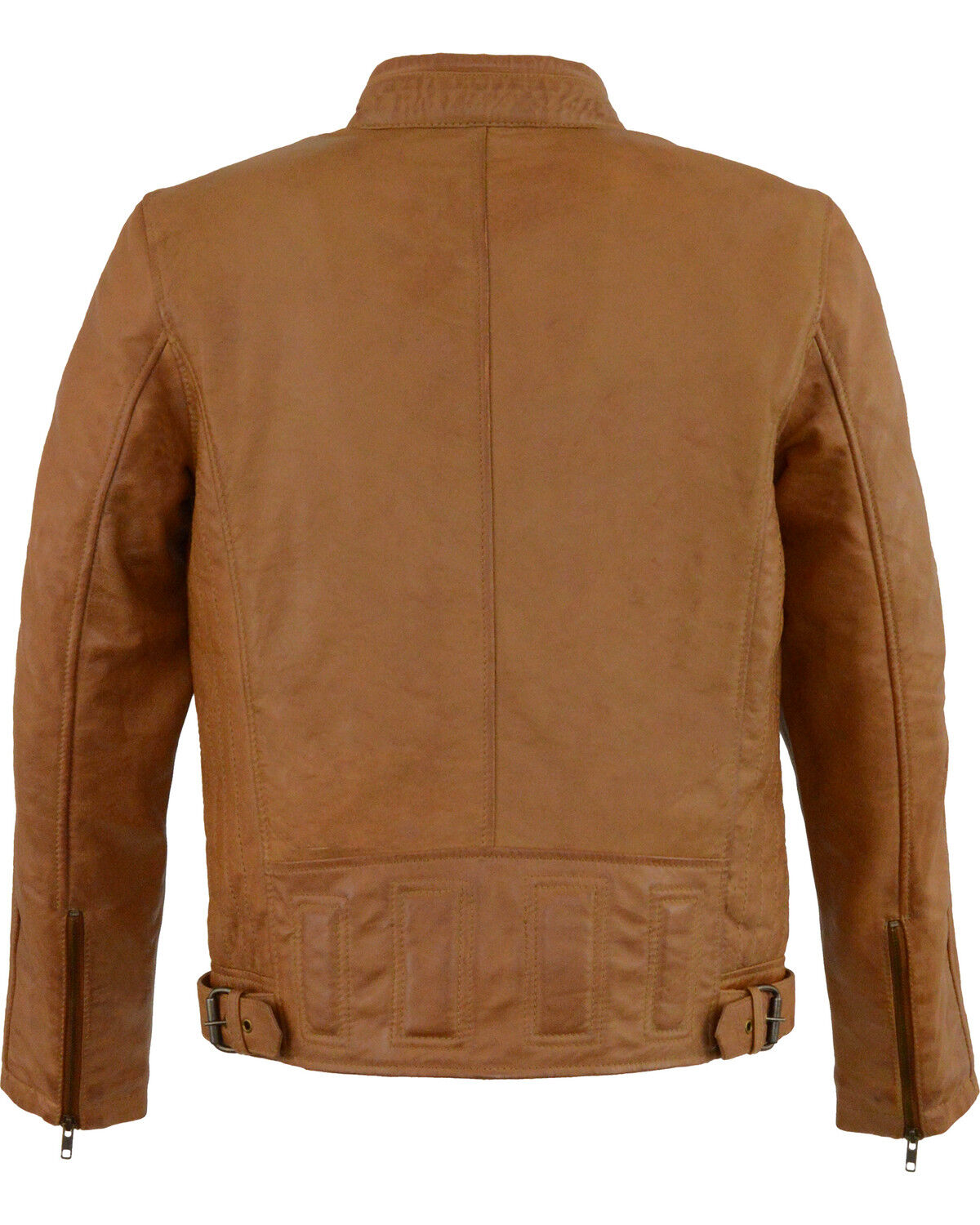 Milwaukee Leather Men's Tan Stand Up Collar Leather Jacket