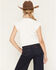 Image #4 - People of Leisure Women's Riley Green Logo Graphic Muscle Tee, White, hi-res