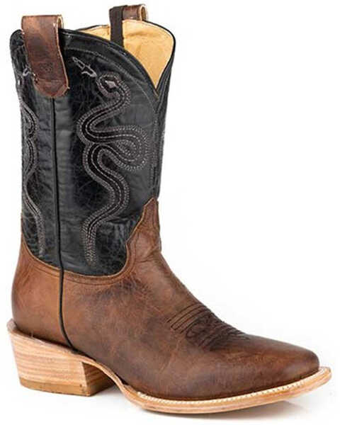 Roper Men's Ride Em' Cowboy Concealed Carry Western Boots - Square Toe, Tan, hi-res