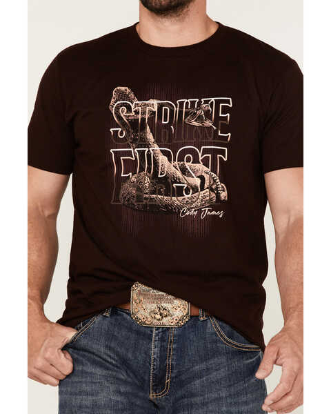 Cody James Men's Strike First Graphic Short Sleeve T-Shirt , Maroon, hi-res