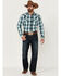 Image #2 - Cody James Men's Mineral Large Plaid Long Sleeve Snap Western Shirt - Big & Tall , Blue, hi-res