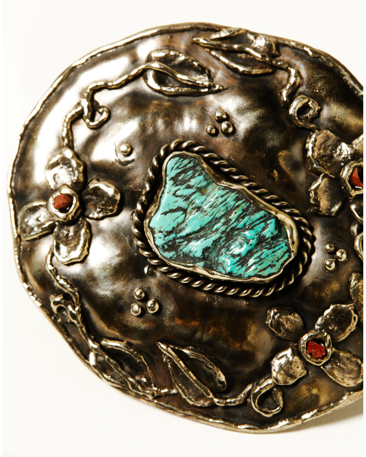 Image #2 - Paige Wallace Women's Turquoise Stone Flower Buckle, Silver, hi-res