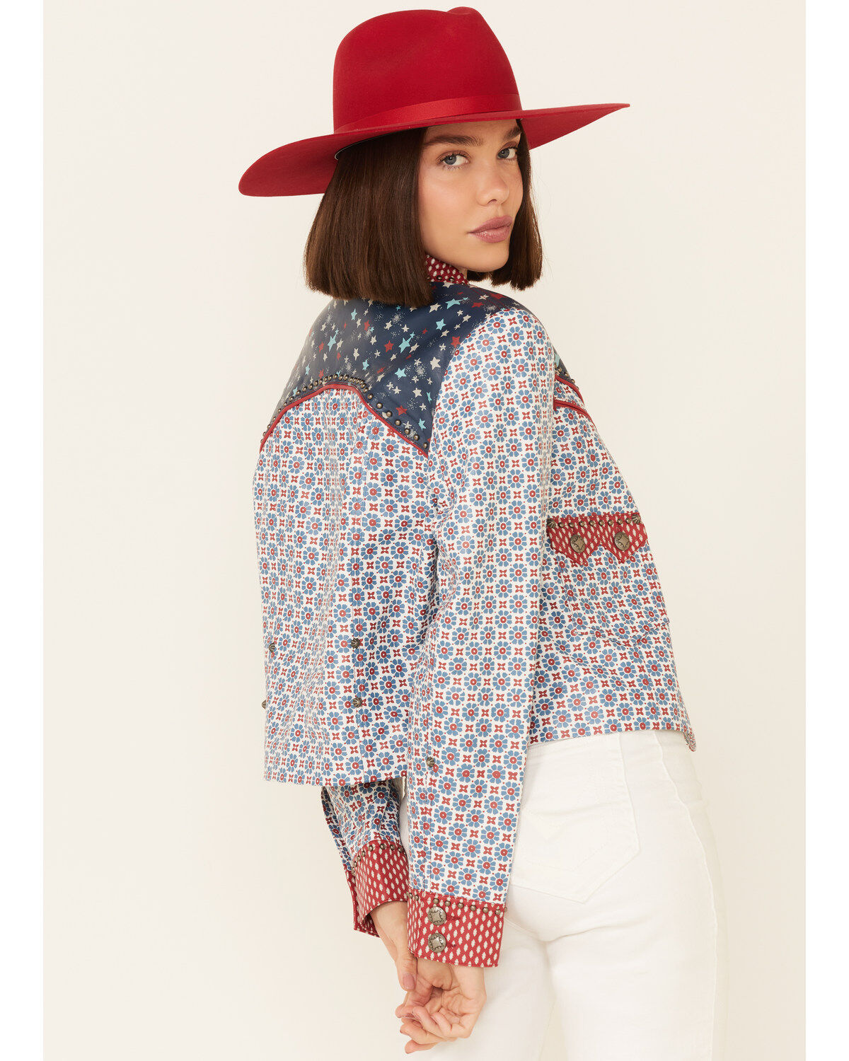 Image #4 - Double D Ranch Women's Multi Print Chick Fiddle Button-Front Jacket, Multi, hi-res