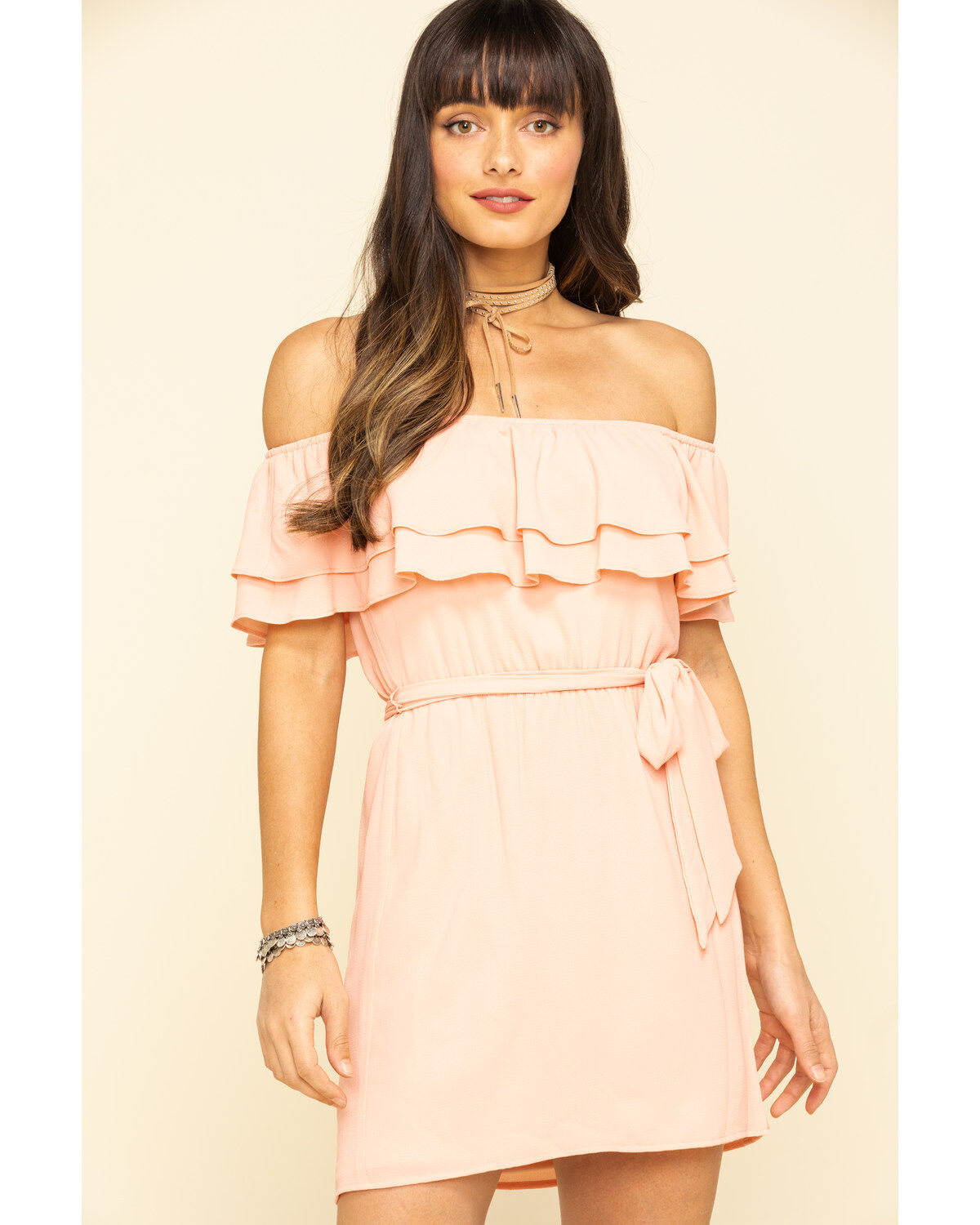 Image #1 - Show Me Your Mumu Women's Peach Rosie Mini Dress, , hi-res