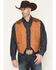 Image #1 - Cody James Men's Buckaroo Colorblock Faux Leather Button-Down Vest, Tan, hi-res