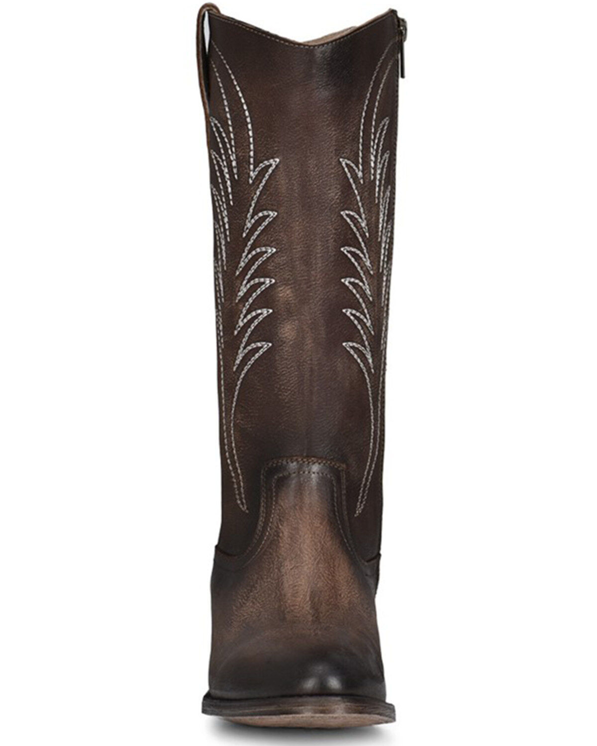 Image #3 - Circle G Women's Tobacco Embroidery Zip Leather Western Boot - Round Toe, Dark Brown, hi-res