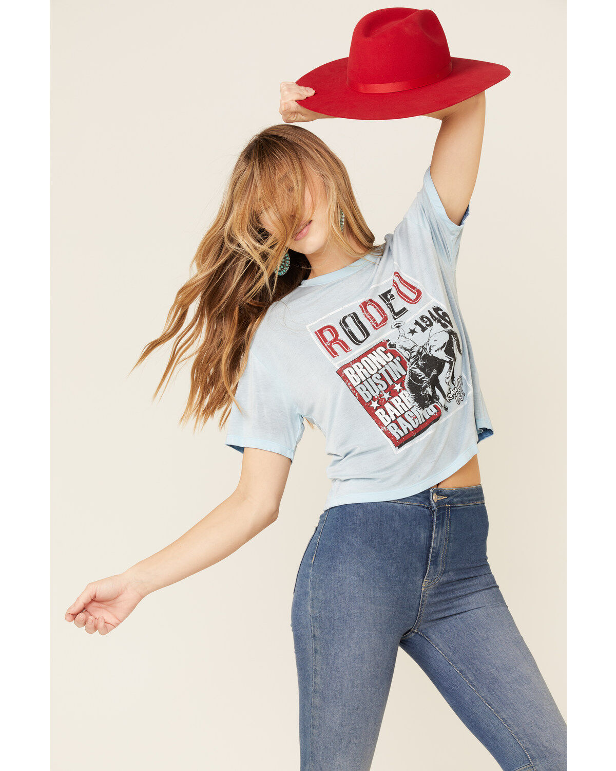 Image #2 - Rock & Roll Denim Women's Rodeo Bronco Bustin' Tee, , hi-res