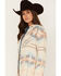 Outback Trading Co Women's Southwestern Print Brianna Long Sleeve Snap Western Shirt, Tan, hi-res