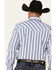 Image #4 - Wrangler 20X Men's Striped Long Sleeve Snap Western Shirt, Blue, hi-res