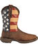 Durango Men's Patriotic Square Toe Western Boots, Brown, hi-res