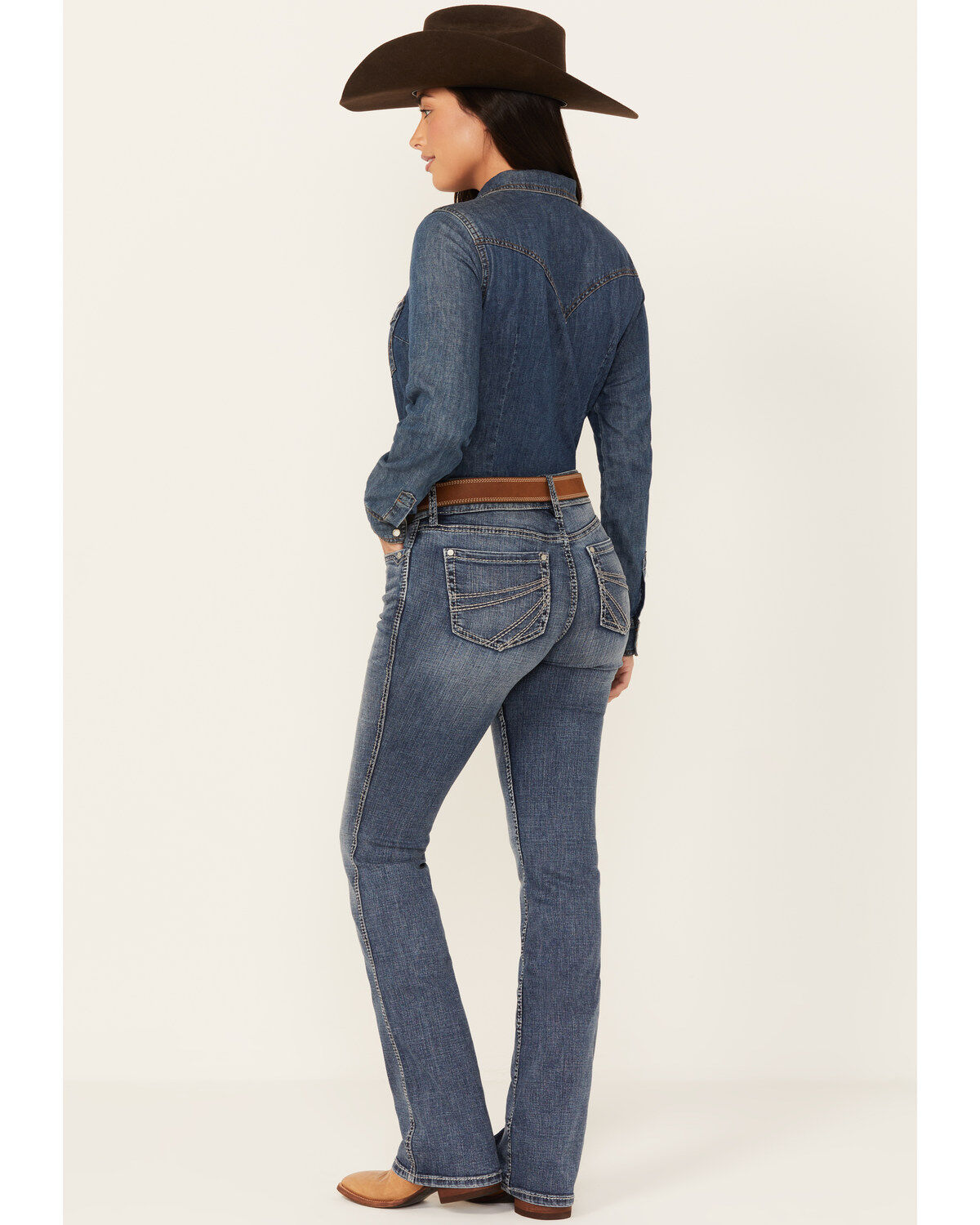 Product Name:  Shyanne Women's Silverton Shay Medium Wash Mid Rise Bootcut Stretch Riding Jeans