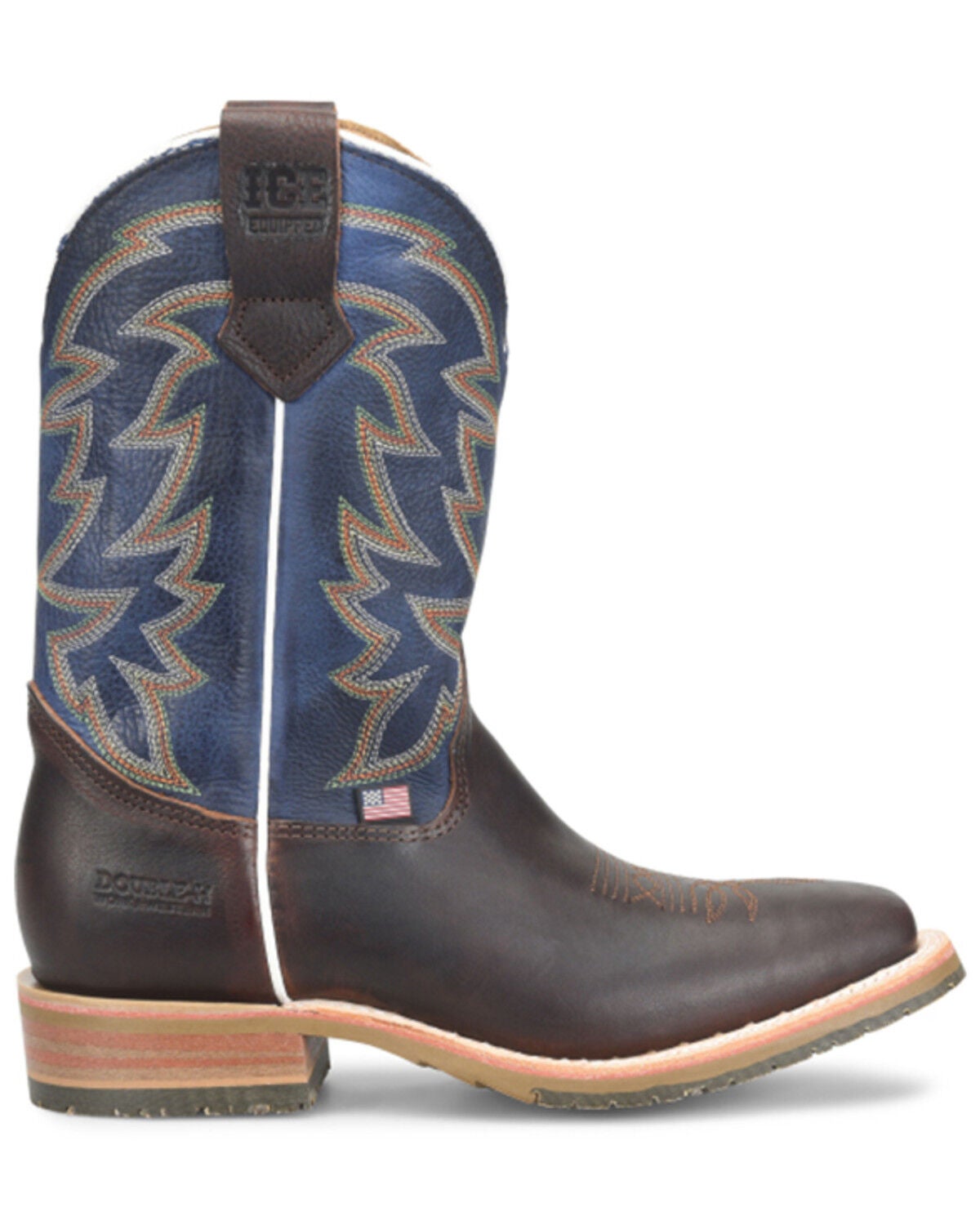 Double H Men's USA Long Western Boots - Square Toe, Brown, hi-res