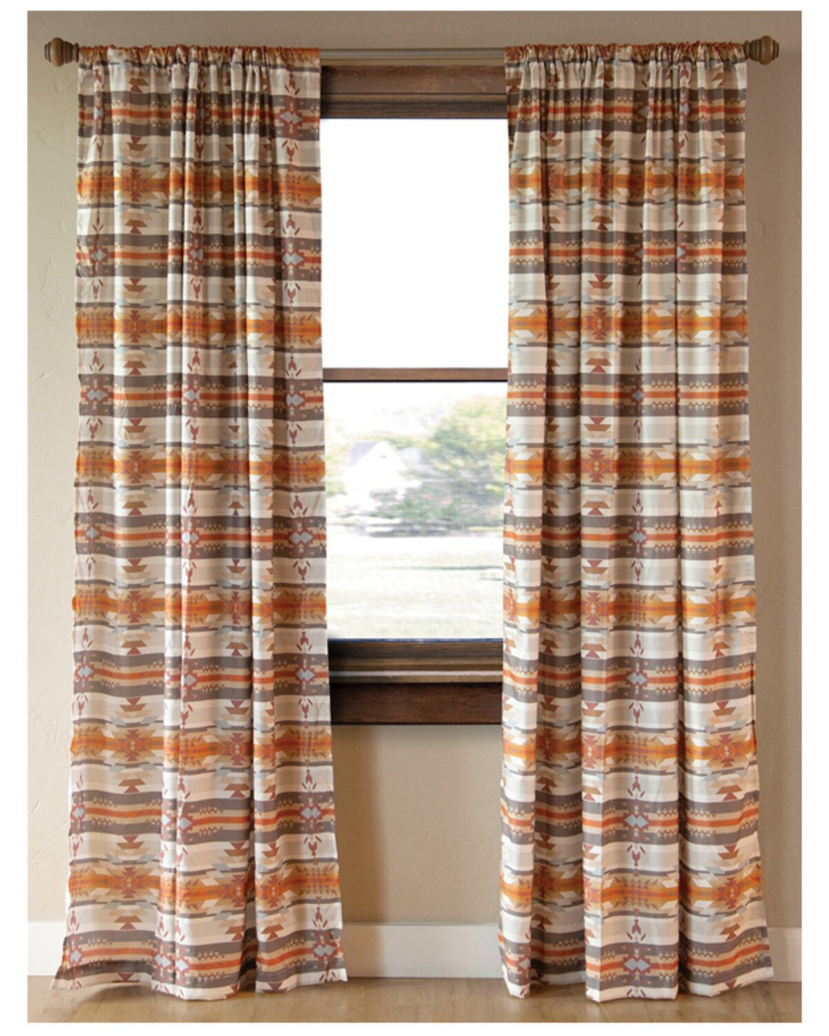 Image #1 - Carstens Home Wrangler Amarillo Sunset Curtains, Orange, hi-res