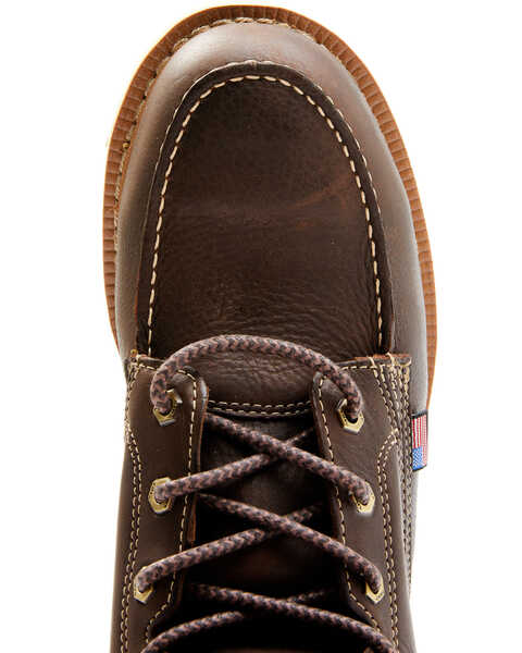 Image #6 - Hawx Men's USA Moc Wedge Work Boots - Steel Toe, Dark Brown, hi-res