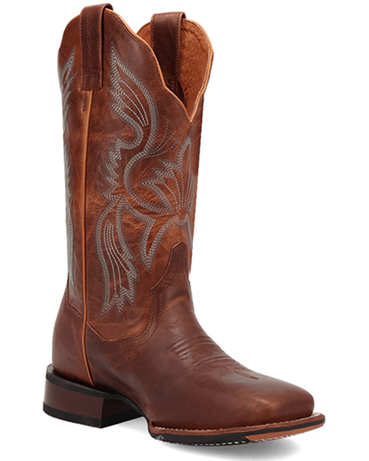 Dan Post Women's Brandy Western Boots - Broad Square Toe, Brown, hi-res