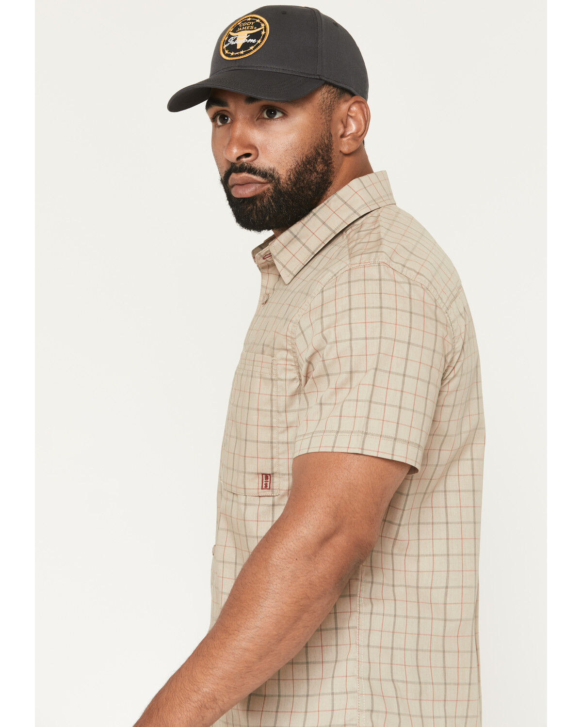 Image #2 - Brothers and Sons Men's Alva Plaid Print Short Sleeve Button-Down Western Shirt, White, hi-res