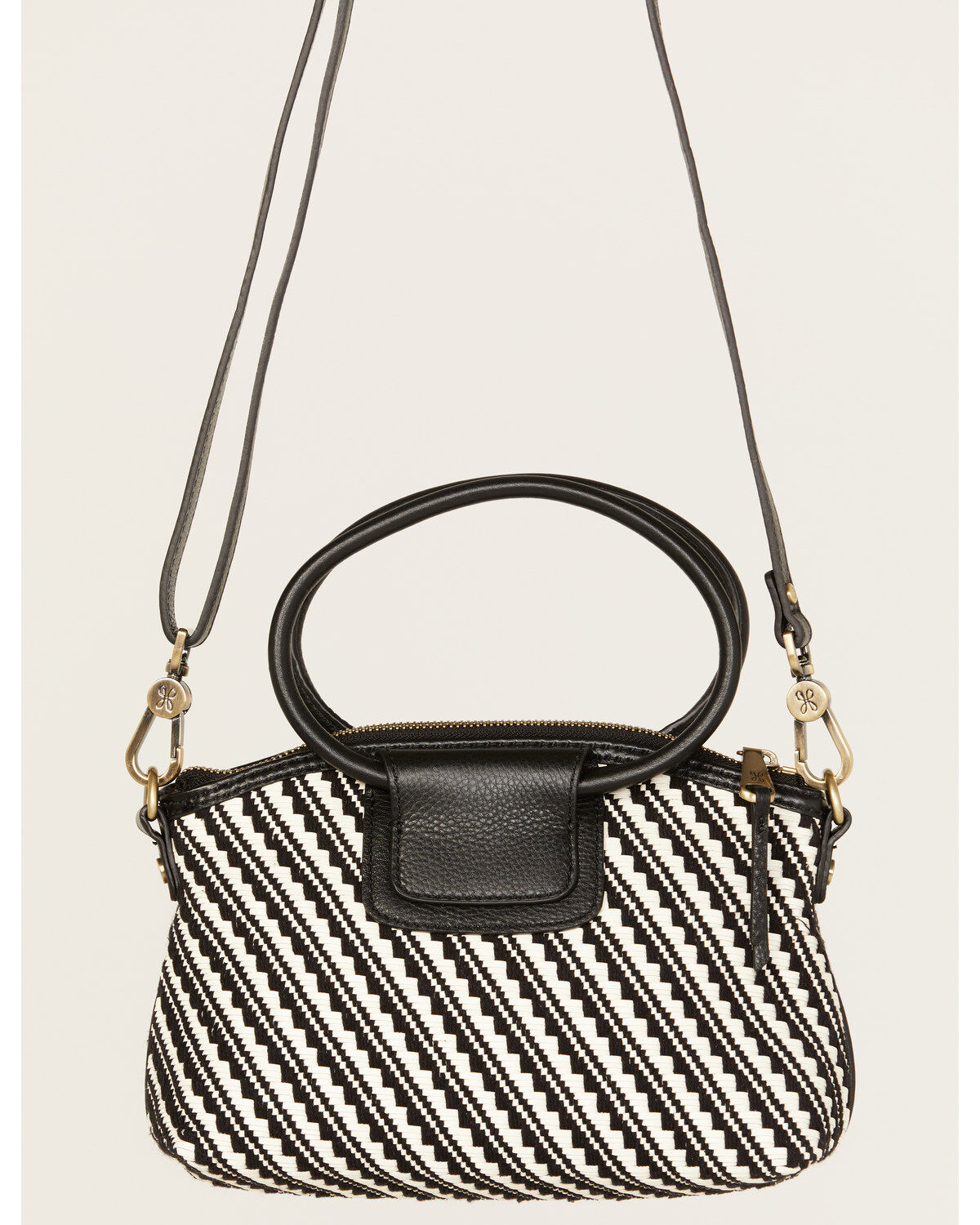 Image #2 - Hobo Women's Sheila Top Zip Crossbody Bag, Black/white, hi-res